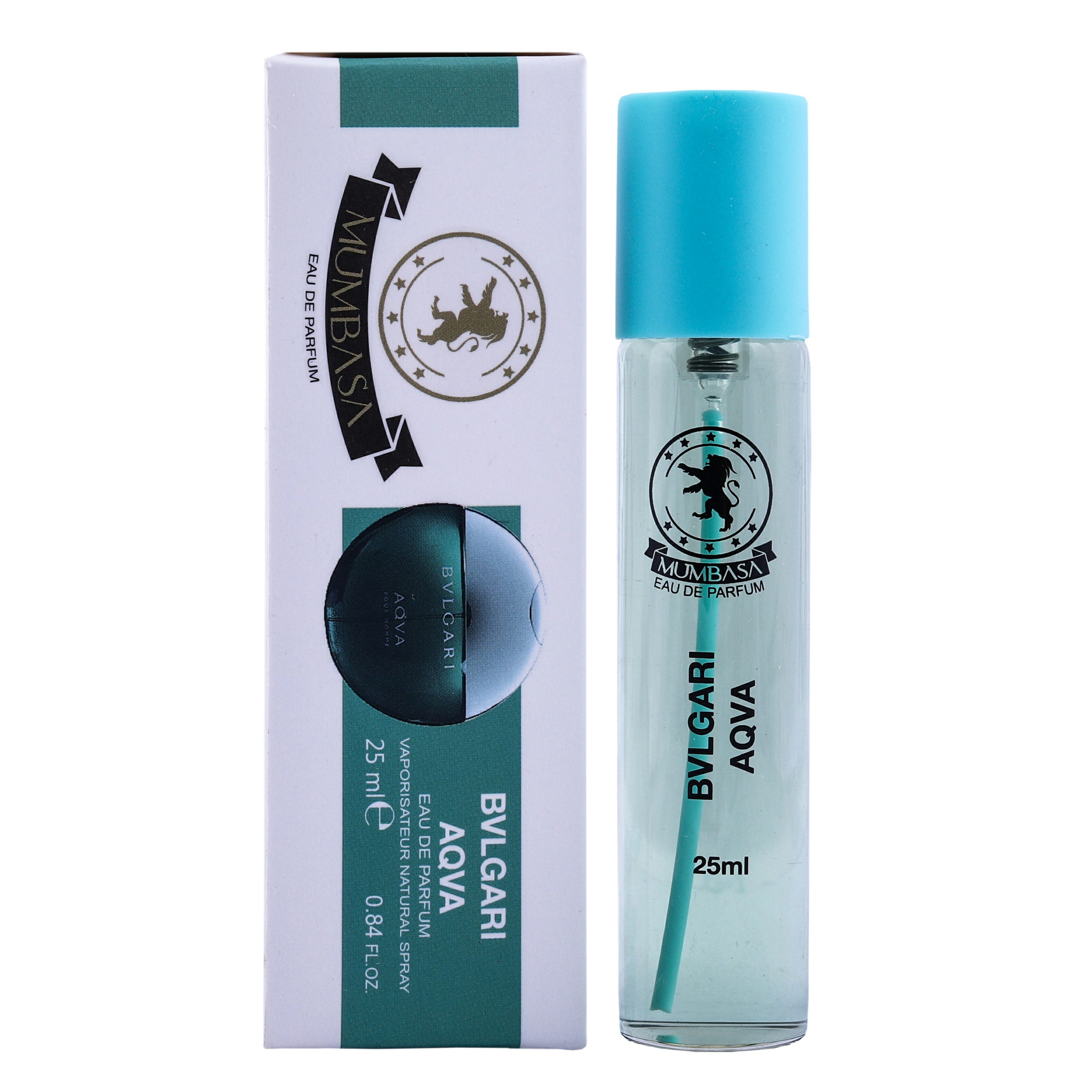 عطر جیبی مردانه مومباسا مدل BVLGARI AQVA حجم 25 میلی لیتر