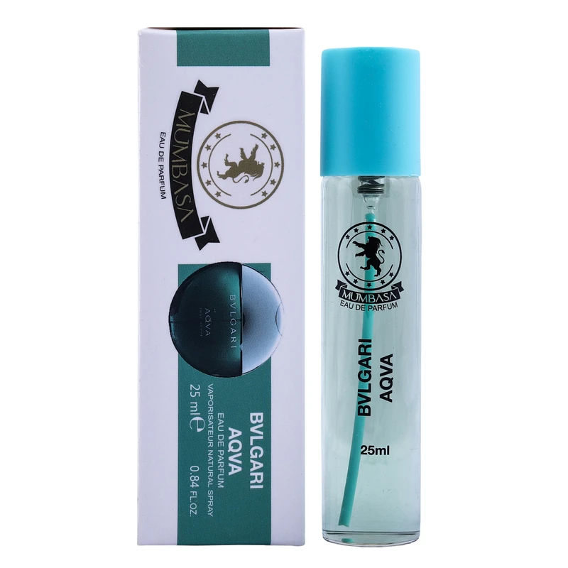 عطر جیبی مردانه مومباسا مدل BVLGARI AQVA حجم 25 میلی لیتر