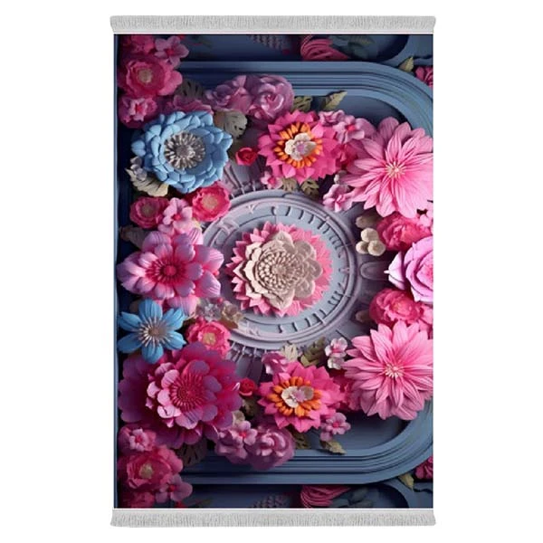فرش پارچه‌ای دفه مدل فرشینه طرح فانتزی کد 8068