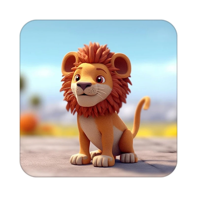 زیر لیوانی کاکتی طرح شیر مدل mp24417