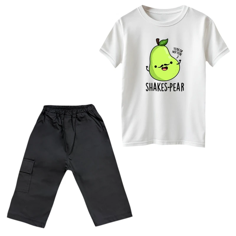 ست تی‌شرت و شلوارک پسرانه مدل گلابی کد 3