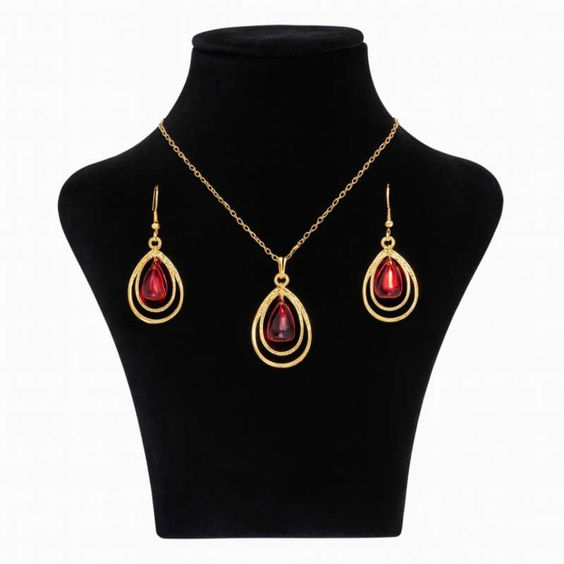 نیم ست زنانه مدل انار استیل اشک چشم 6969