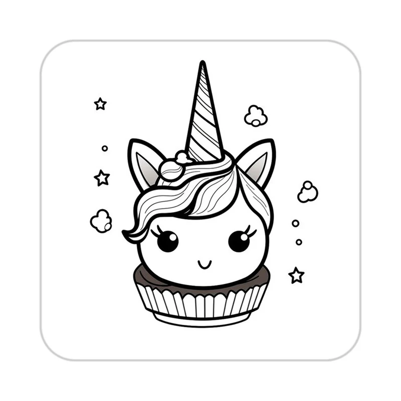 زیر لیوانی کاکتی طرح اسب تک شاخ و یونیکورن مدل mp30430