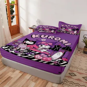 سرویس ملحفه تک نفره 3 تکه مدل کرومی kuromi کد 04