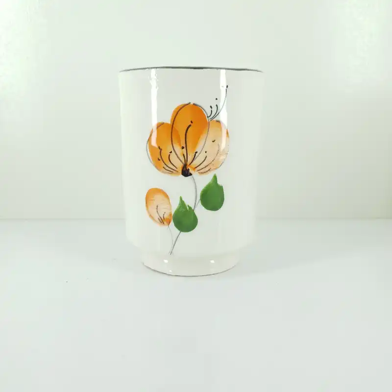 لیوان سفالی مدل گلدار طرح سنتی کد 01