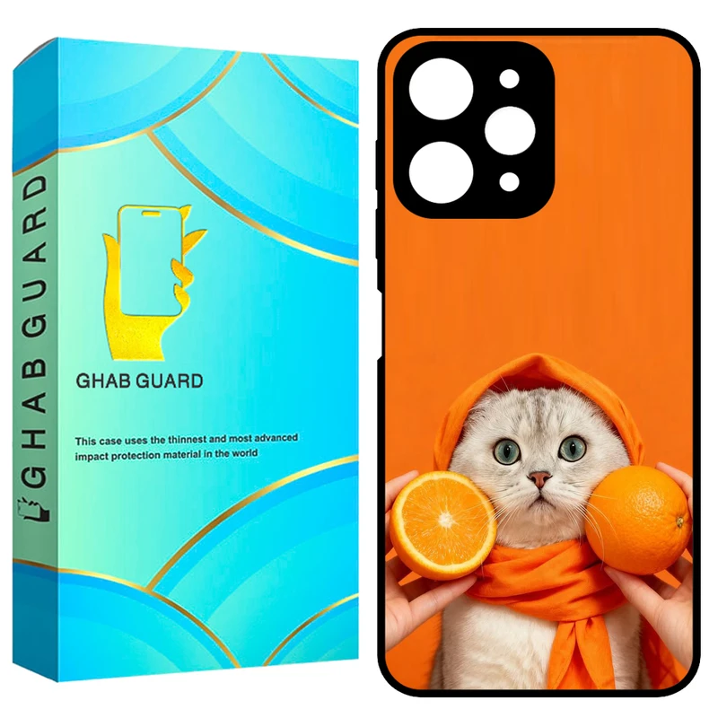 کاور قاب گارد طرح گربه نارنجی مدل GCHPR12 مناسب برای گوشی موبایل شیائومی Redmi 12 4G / Redmi 12 5G / Poco M6 Pro 5G