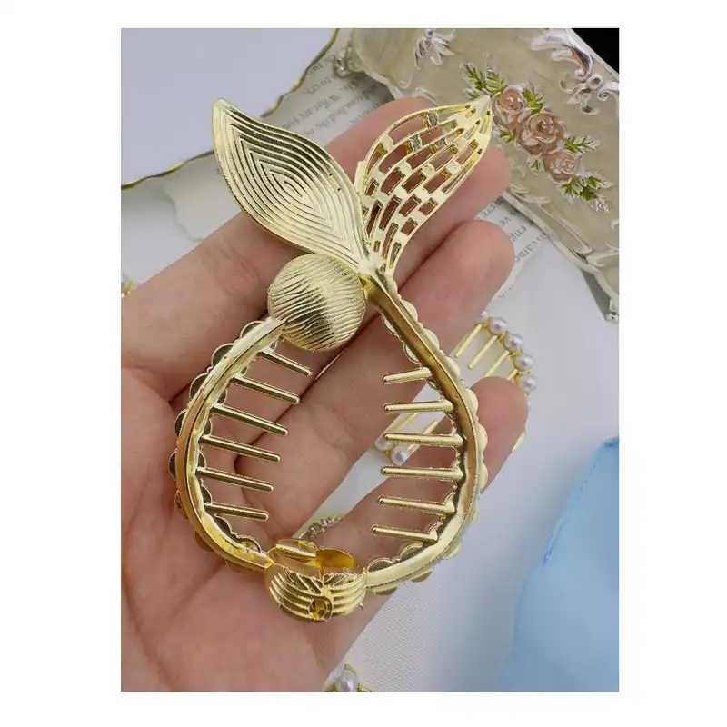 گیره مو زنانه مدل گوجه ای طرح پری دریایی کد S140206