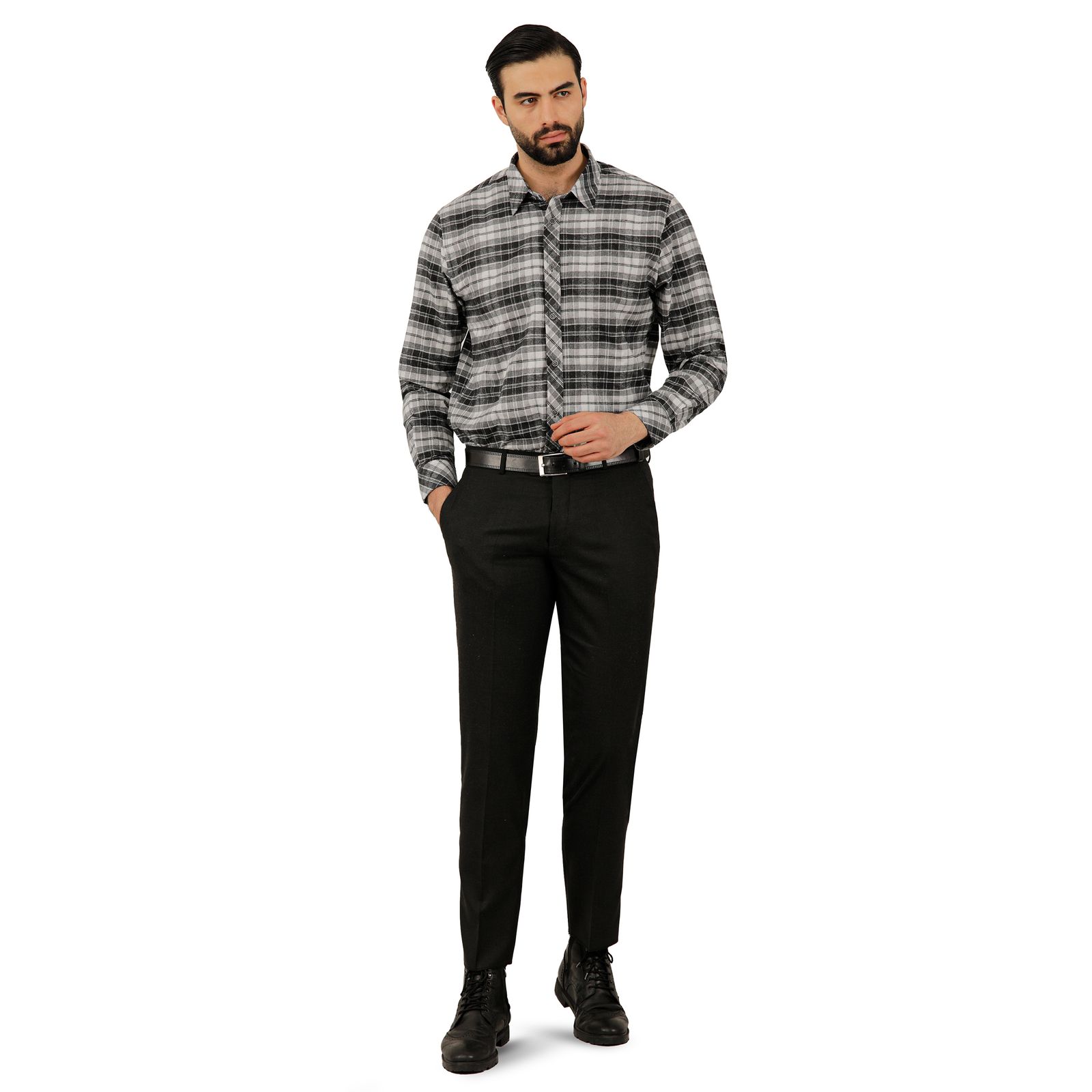 پیراهن آستین بلند مردانه پاتن جامه مدل پشمی 102721020232442 -  - 1