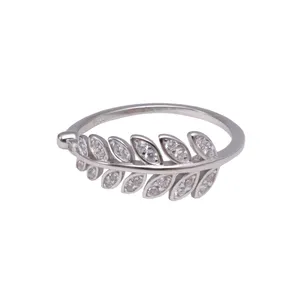 انگشتر نقره زنانه مدل برگ کد 58966