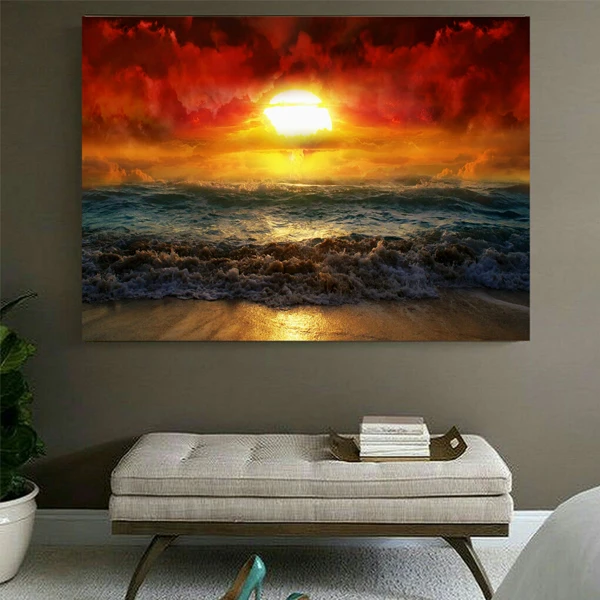  پوستر دیواری طرح غروب دریا مدل PD154