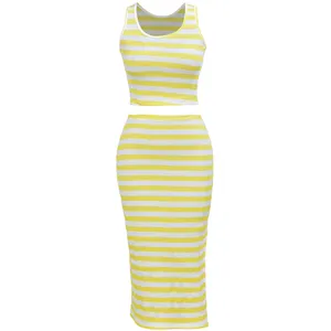 ست کراپ تاپ و دامن زنانه دل آویز مدل H360