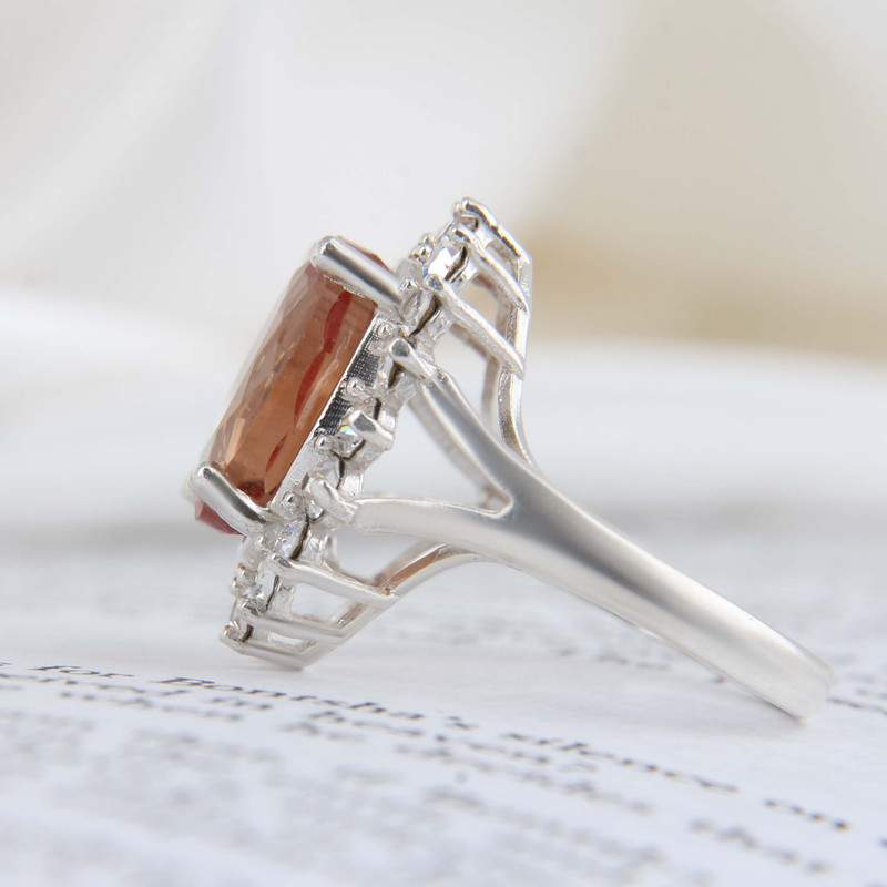 انگشتر نقره زنانه بازرگانی میلادی مدل سنگ الکساندریت کد AW_597