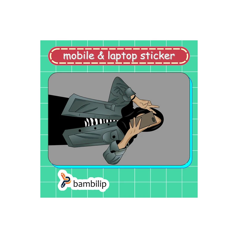 استیکر بامبیلیپ مدل کارت عابر طرح سلفی با حجاب کد 1509045