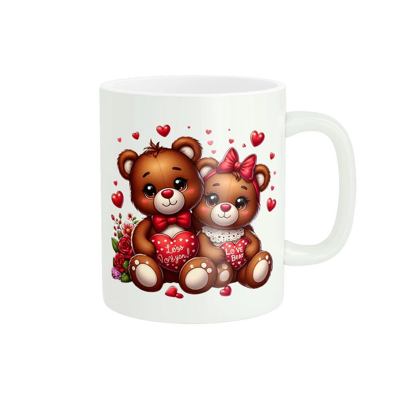 ماگ پادآفرین مدل عشق طرح LOVE خرس تدی کد PM1803