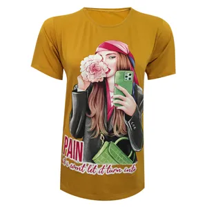 تی شرت آستین کوتاه زنانه مدل نخی ویسکوز چاپی چهره برتر کد tm-2323 