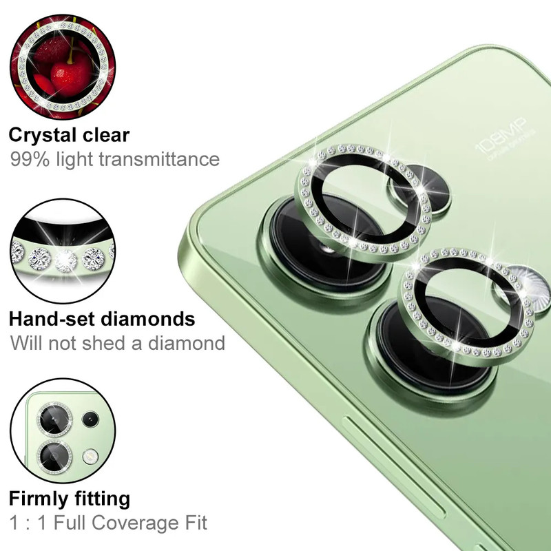 محافظ لنز دوربین کینگدام مدل Diamond Ring مناسب برای گوشی موبایل شیائومی Poco X6