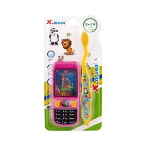 مسواک کودک ایکس براش مدل Cartoon Animal Toy با برس نرم به همراه اسباب بازی موبایل