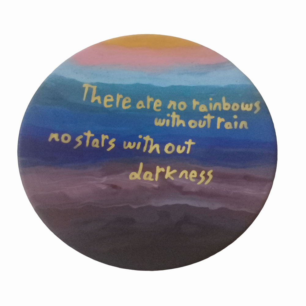 بشقاب دیوارکوب سفالی طرح آسمان کد A-996