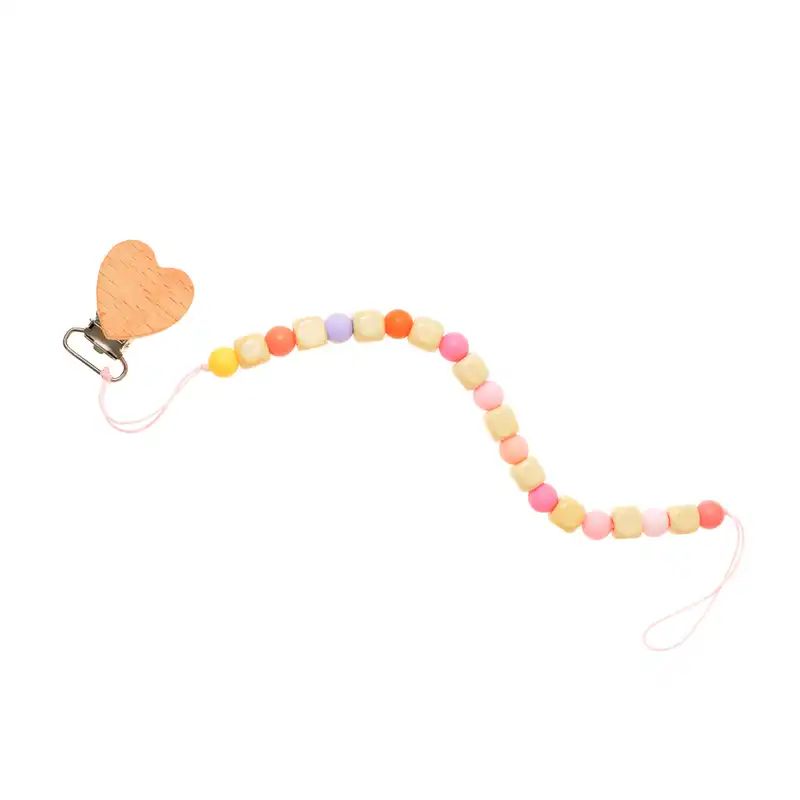 زنجیر پستانک دلنار گالری مدل قلب چوبی