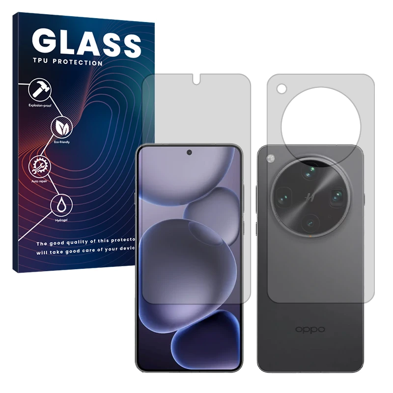 محافظ صفحه نمایش مات گلس مدل هیدروژلی مناسب برای گوشی موبایل اوپو Find X8 Ultra به همراه محافظ پشت گوشی