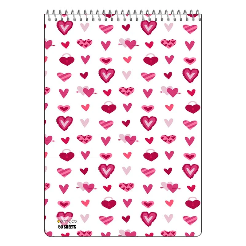 دفتر نقاشی 50 برگ سیمی کارنیکا طرح پترن عشق Love Pattern کد 67722