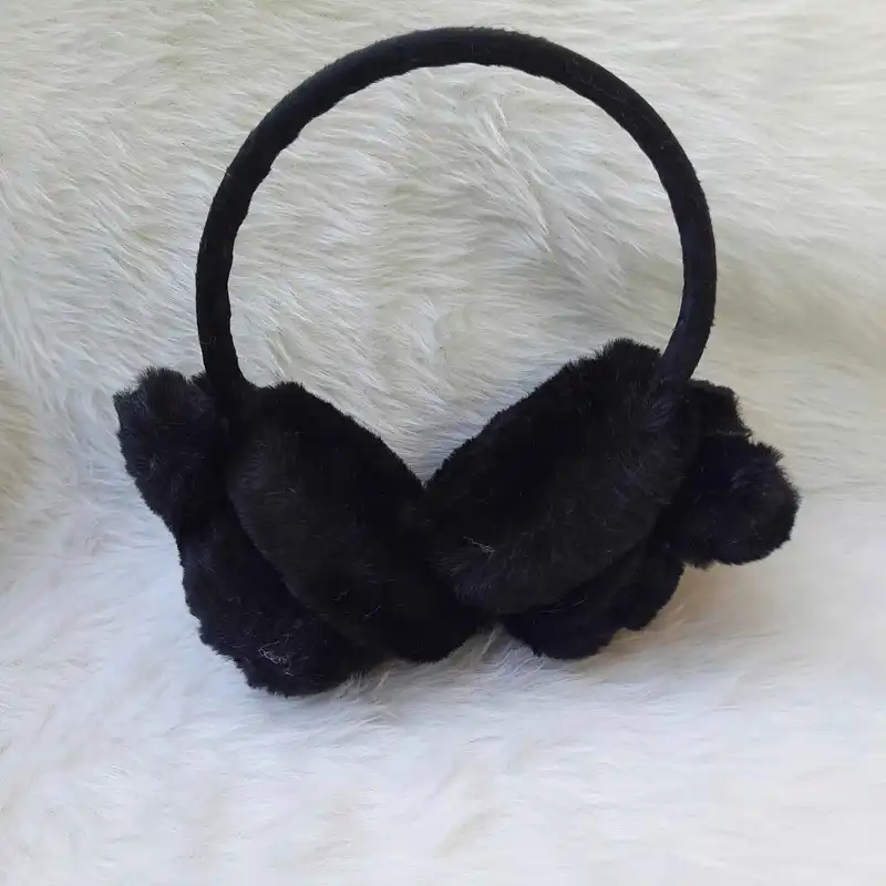 گوش گیر زمستانی بچگانه مدل هدفونی طرح خرگوش رنگ مشکی