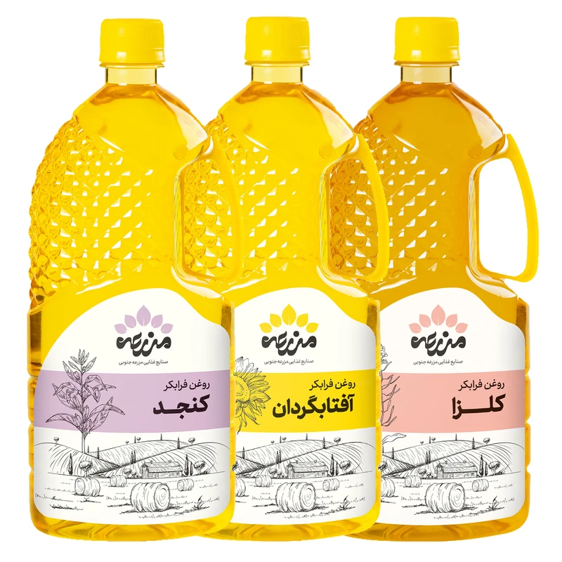 روغن فرابکر کلزا و روغن فرابکر آفتابگردان و روغن فرابکر کنجد مزرعه جنوبی - 1 لیتر بسته سه عددی