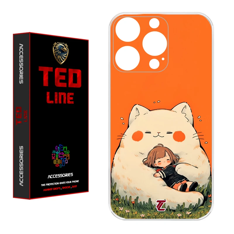 کاور تدلاین طرح گربه نارنجی کد 1138 مناسب برای گوشی موبایل اپل Iphone 15 Pro Max