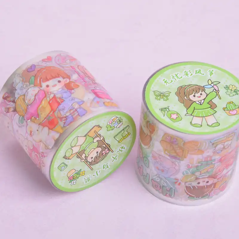 چسب نواری مدل واشی طرح فانتزی دخترانه عرض 4 سانتیمتر بسته 2 عددی