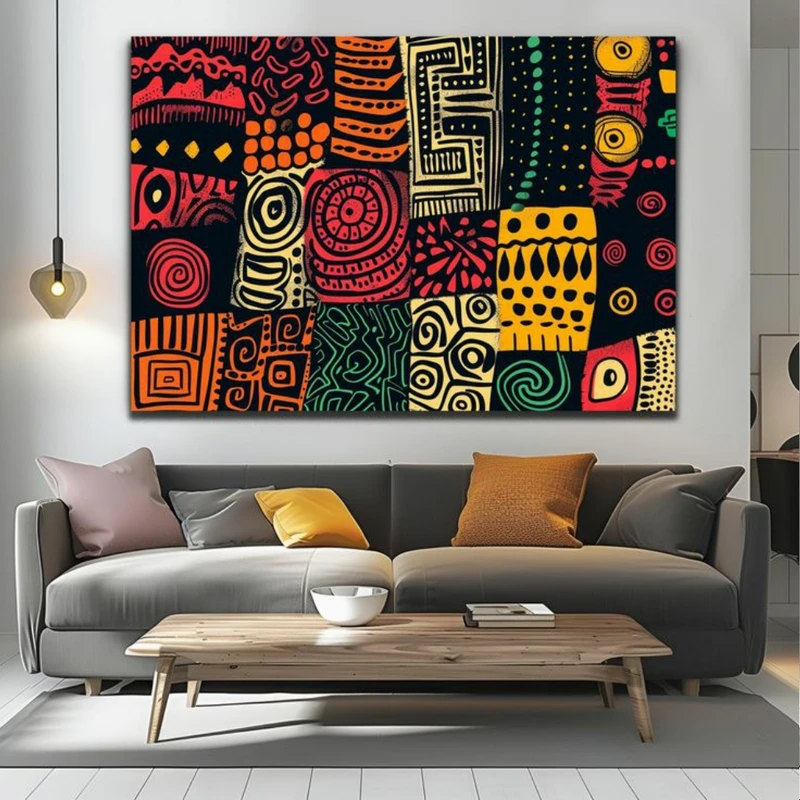 پوستر پارچه ای طرح مخمل نقاشی مدل انتزاعی کد PY531