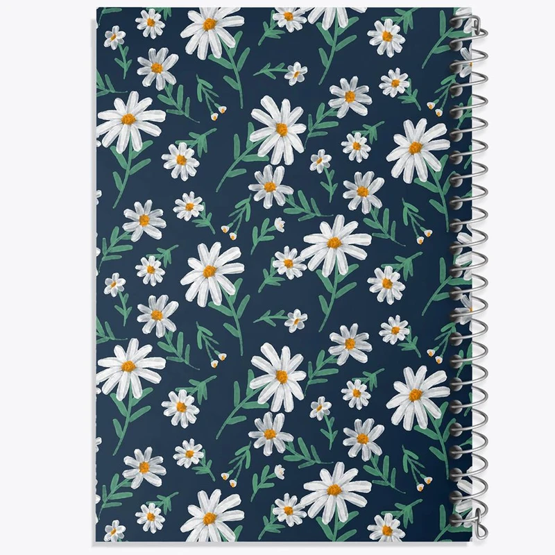 دفتر ژورنال نویسی 50 برگ خندالو مدل نقطه ای طرح گل بابونه کد 29533