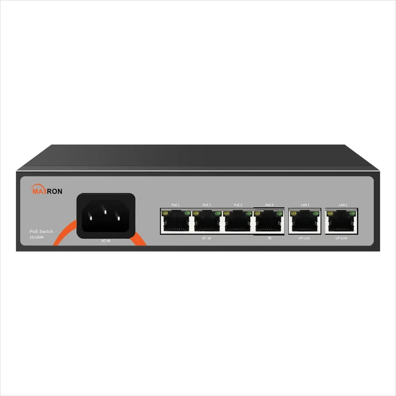 سوییچ چهار پورت POE مکسرون مدل MSW-3004FP-2FL-60I