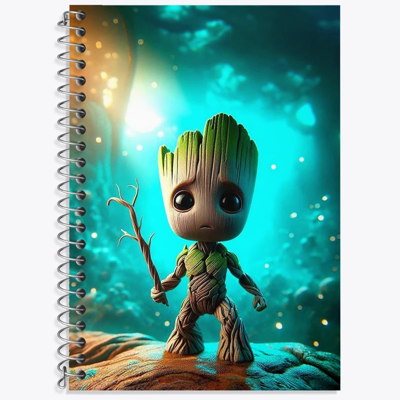 دفتر زبان 50 برگ خندالو مدل سه خط طرح گروت (Groot) کد N1853