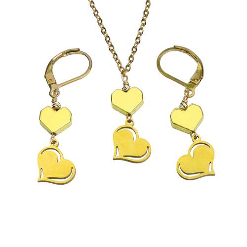 نیم ست طلا 18 عیار زنانه مدل satinn3