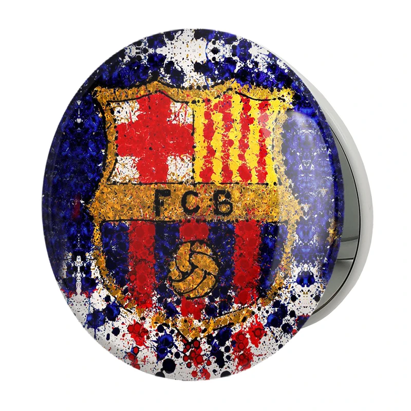 آینه جیبی خندالو طرح باشگاه بارسلونا FC Barcelona مدل تاشو کد 2031 