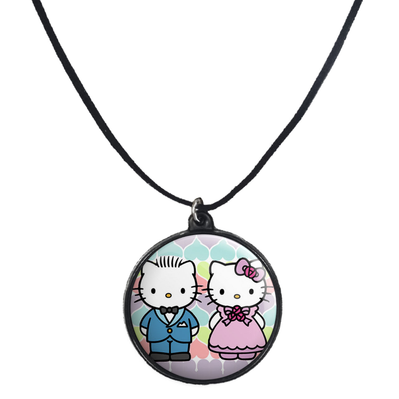 گردنبند پرمانه طرح کیتی کد pmb.22564مدل دو طرفه