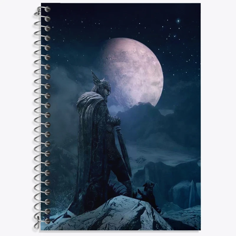 دفتر زبان 50 برگ خندالو مدل دو خط طرح بازی اسکایریم (Skyrim) کد 32753