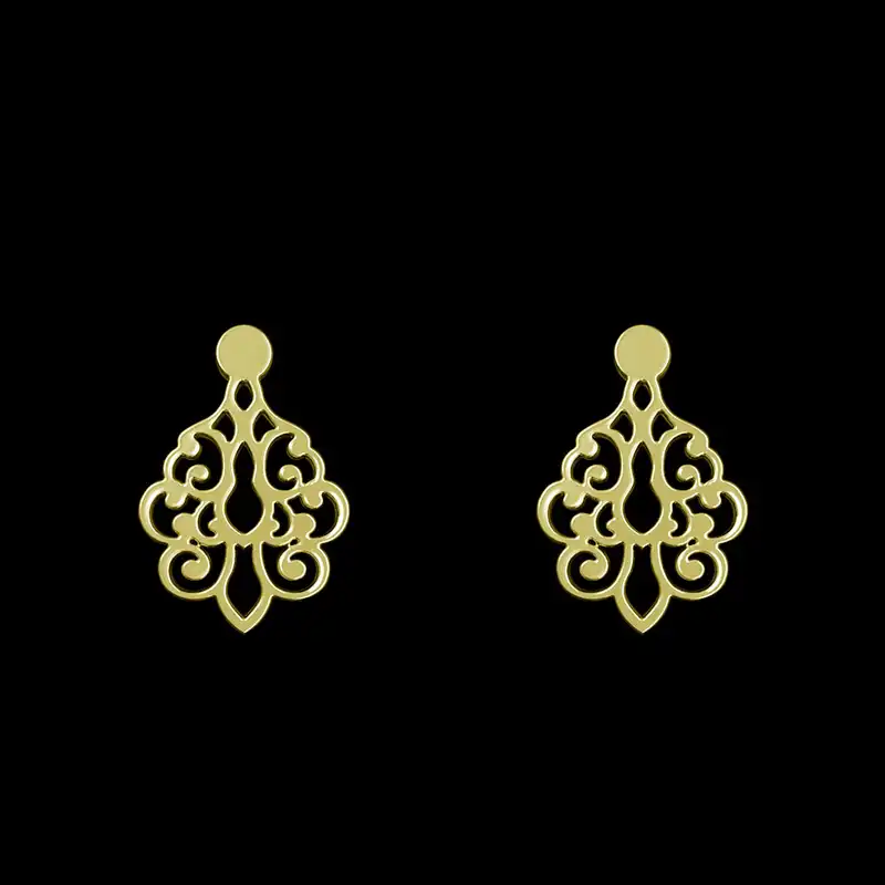 گوشواره طلا 18 عیار زنانه مدوپد مدل هندسی کد GA1-15131