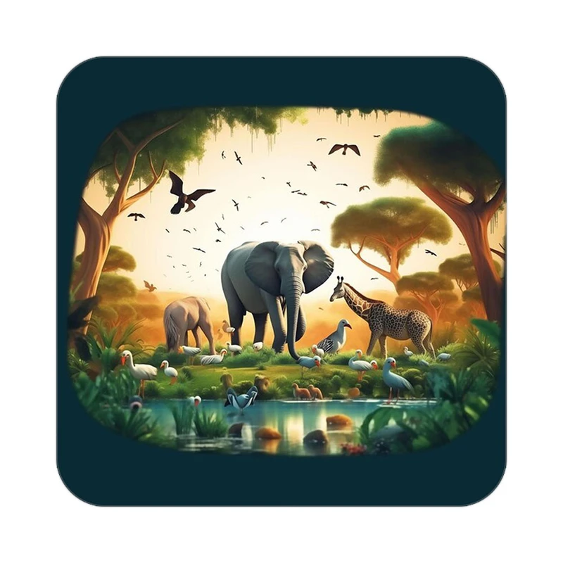 زیر لیوانی کاکتی طرح شیر مدل mp23176