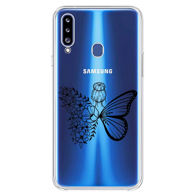 کاور مگافون طرح دختر پروانه ای مدل C53-B مناسب برای گوشی موبایل سامسونگ Galaxy A20 S