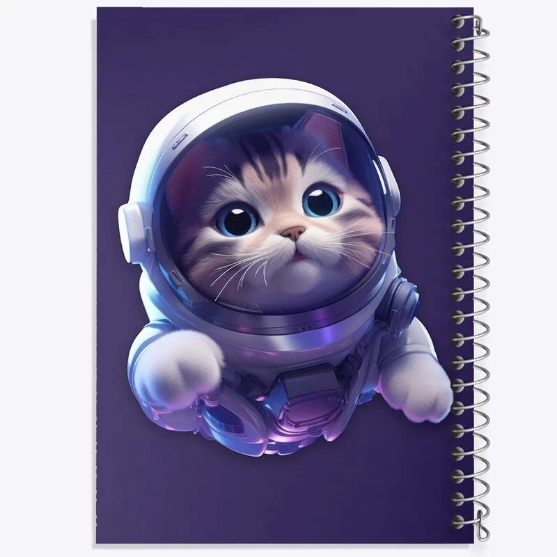 دفتر مشق 100 برگ خندالو طرح گربه فضانورد کد F2643