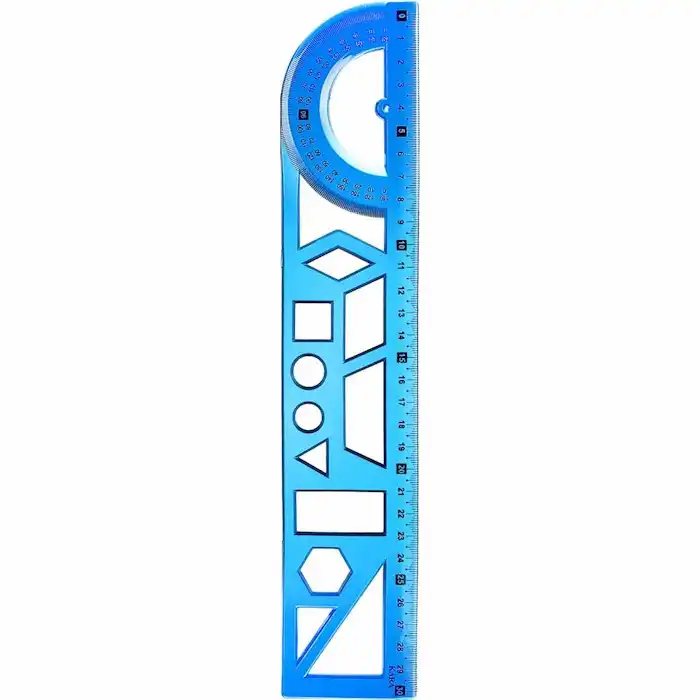 خط کش 20 سانتی متر مدل شابلون دار طرح هندسی کد 007 بسته 3 عددی