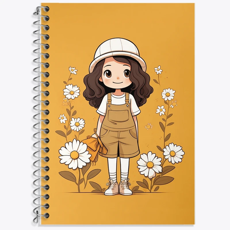 دفتر زبان 50 برگ خندالو مدل دو خط طرح دخترانه کد F2098