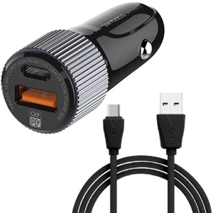 شارژر فندکی 36 وات الدینیو مدل C510 به همراه کابل تبدیل microUSB