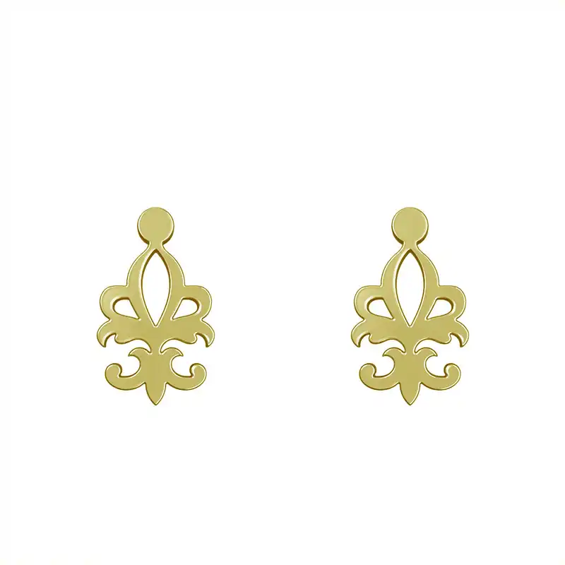 گوشواره طلا 18 عیار زنانه مدوپد مدل هندسی کد GA1-15188