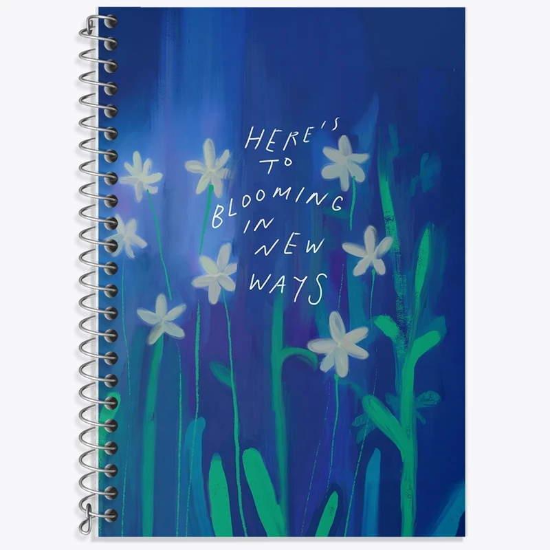 دفتر زبان 50 برگ خندالو مدل دو خط طرح Here's To Blooming In New Ways کد F1750
