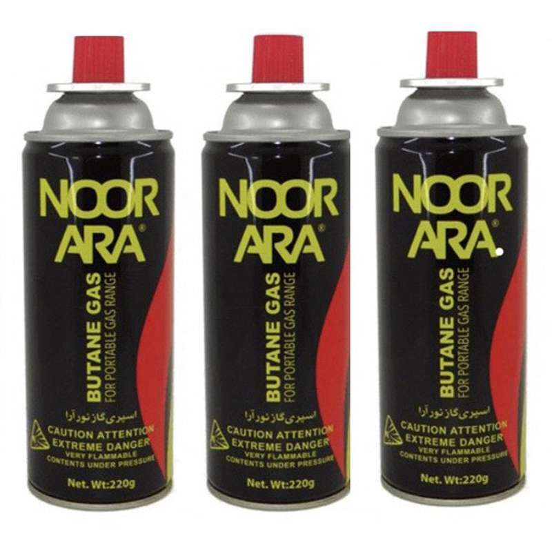 کپسول گاز نورآرا مدل N3 حجم 220 میلی لیتر مجموعه سه عددی