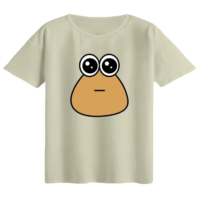 تی‌شرت اورسایز آستین کوتاه زنانه مدل باکسی طرح پو