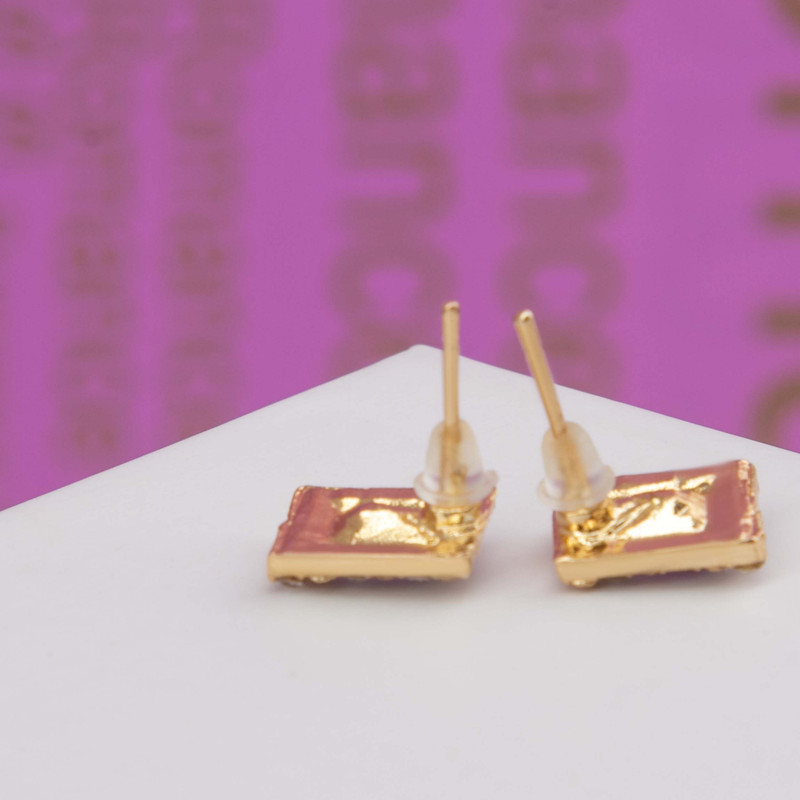 گوشواره دخترانه بازرگانی میلادی مدل نگین دار کد GZN_276 گوشواره دخترانه بازرگانی میلادی مدل نگین دار کد GZN_276