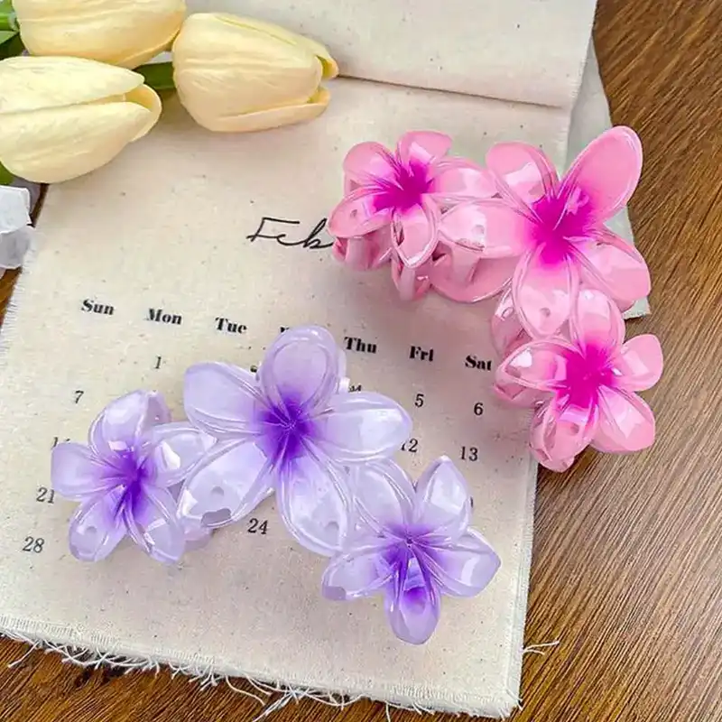 کلیپس مو زنانه مدل سه گل پلومریا کد brg 4235